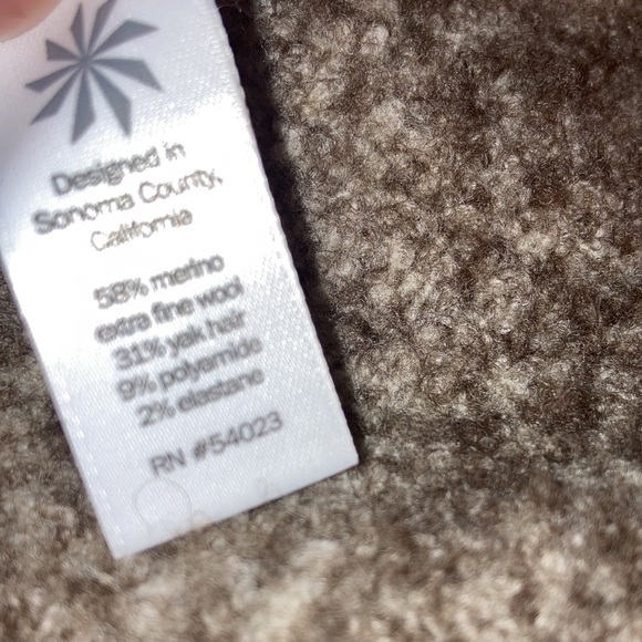 Athleta Mill Valley Hooded Open Front Wrap Sweater Wool Yak Blend Size XL - Picture 5 of 7